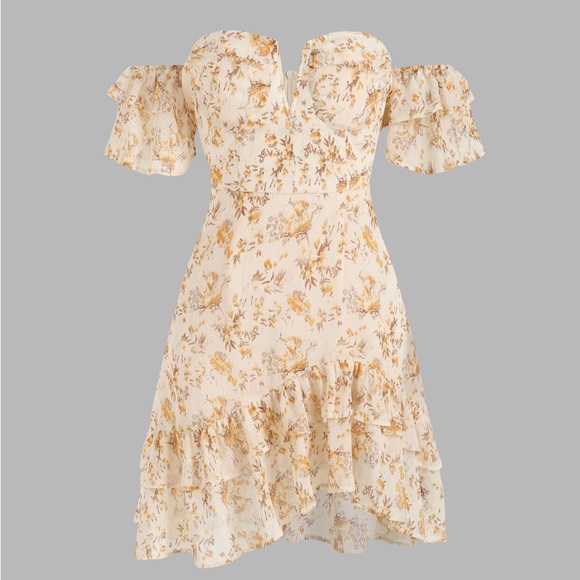 Off the Shoulder Floral Dress - Picture 1 of 6